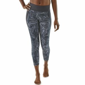 Patagonia Centered‎ Crop Leggings Rain Fern Gray Print Size Small